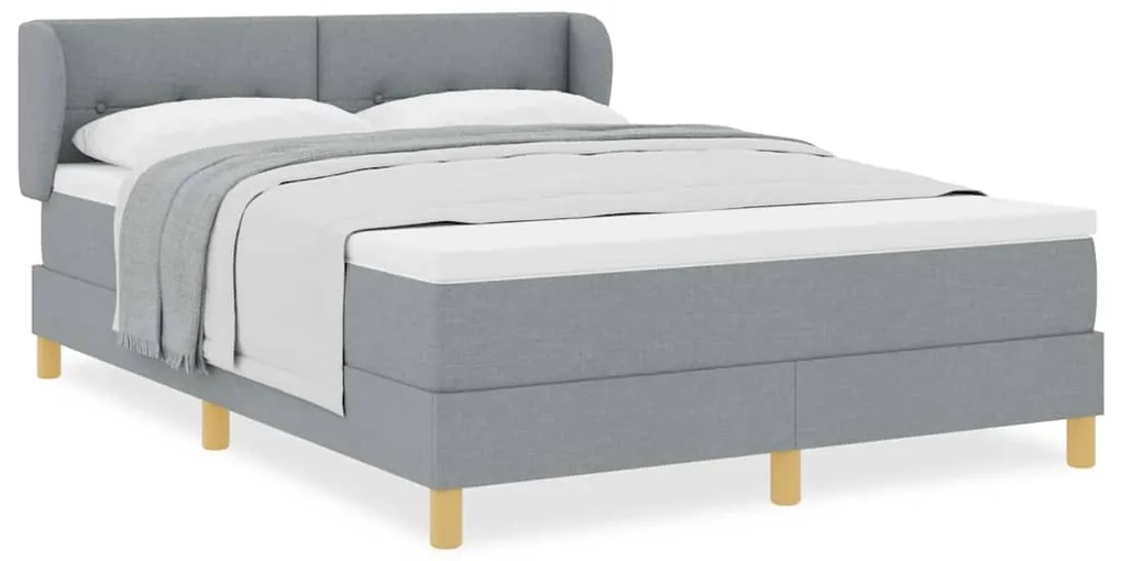 vidaXL Κρεβάτι με Ελατήρια και Στρώμα Κρεμ 90x200 εκ Υφασμα με στρώμα