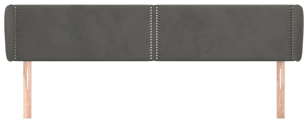 Κεφαλάρι με Πτερύγια Σκούρο Γκρι 203x23x78/88 εκ. Βελούδινο 3117071