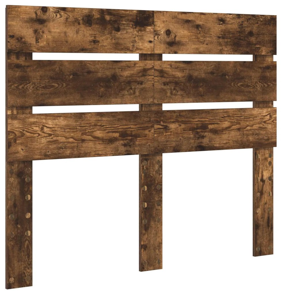 vidaXL Σκελετός Κρεβατιού Καπνιστό Δρύς 120 x 190 cm Μηχανήματος Ξύλο