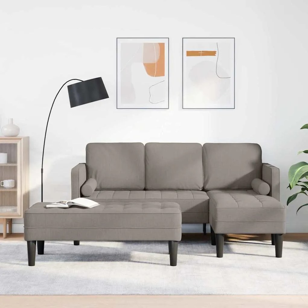vidaXL Σετ Καναπέ 2 pcs μπεζ-γκρι 173 x 131 x 67 εκ ύφασμα