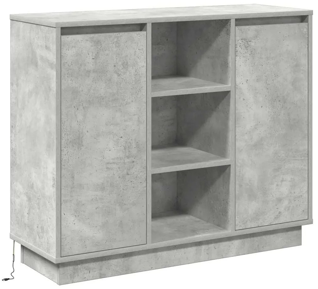 vidaXL Κομοδίνο Σκυρόδεμα Γκρι 90 x 32 x 75 εκ Επεξεργασμένο ξύλο
