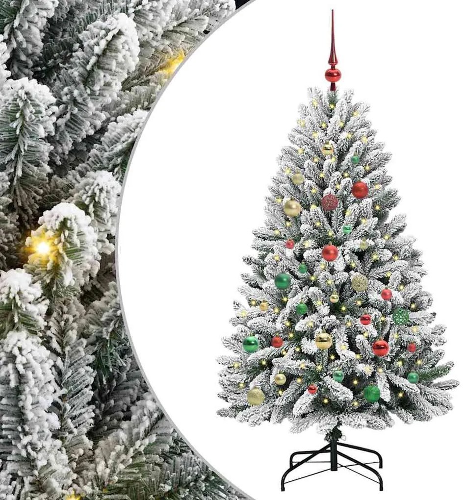 vidaXL Τεχνητό Χριστουγεννιάτικο Δέντρο Πράσινο και Λευκό 150 cm