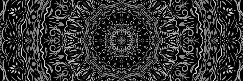 Εικόνα Mandala σε στυλ vintage σε μαύρο & άσπρο - 120x40