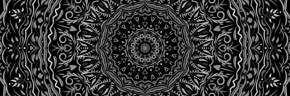 Εικόνα Mandala σε στυλ vintage σε μαύρο & άσπρο