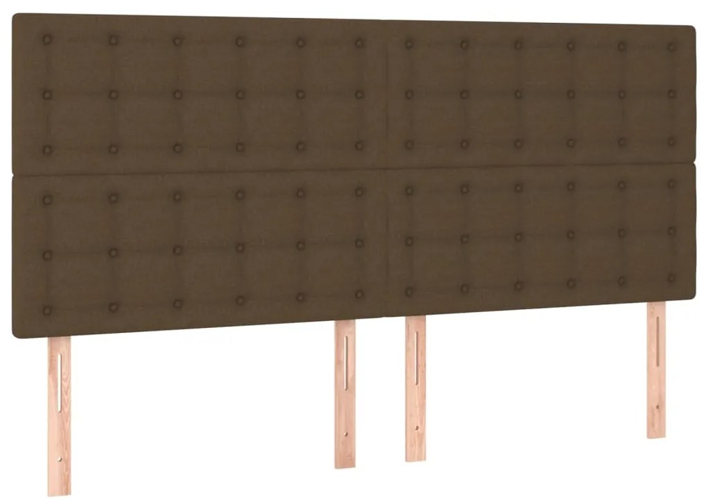 vidaXL Κεφαλάρια Κρεβατιού 4 τεμ. Σκ. Καφέ 100x5x78/88 εκ. Υφασμάτινο