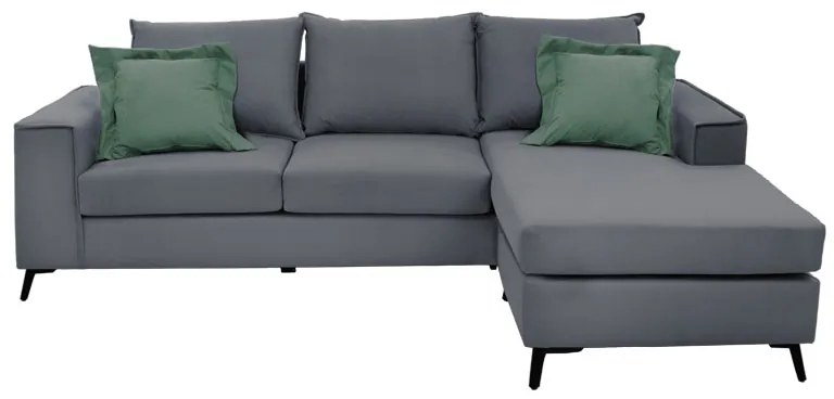 Γωνιακός καναπές Fabulous pakoworld αναστρέψιμος ύφασμα ανθρακί-κυπαρισσί 240x165x95εκ