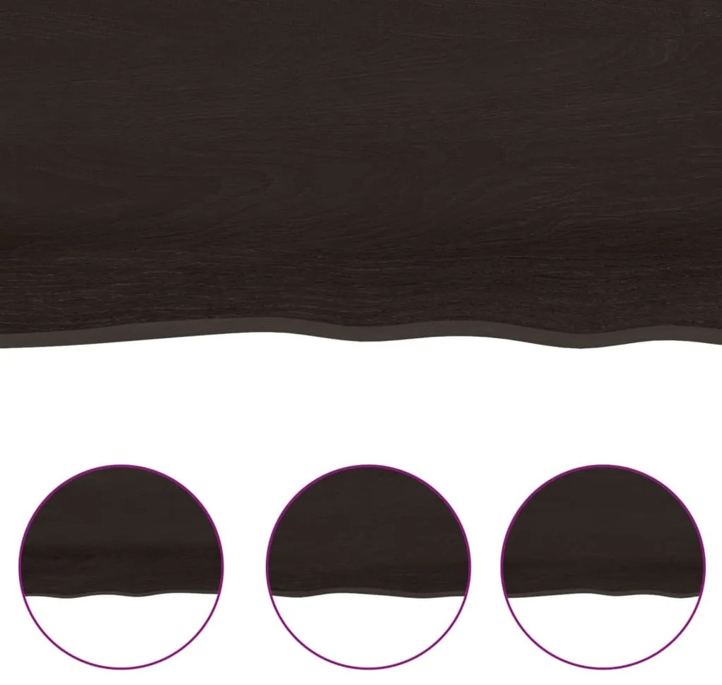 vidaXL Ράφι Τοίχου Σκούρο Καφέ 100x10x2 εκ. Επεξεργ. Μασίφ Ξύλο Δρυός