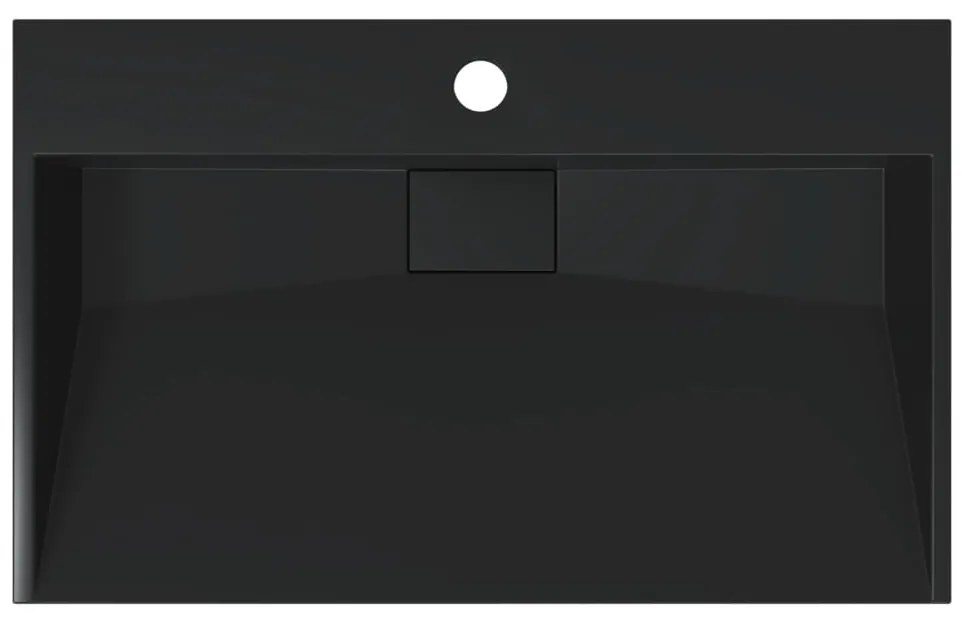 vidaXL Νιπτήρας Μαύρος Ματ 60x38x11 εκ. Συνθετικός από Τεχνητό Μάρμαρο