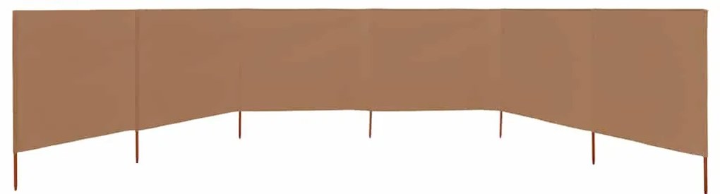 vidaXL Προστατευτικό Αέρα με 6 Πάνελ Taupe 800 x 120 εκ. Υφασμάτινο
