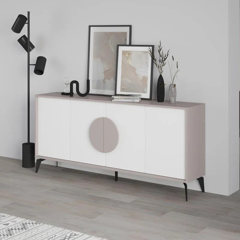 Μπουφές Gora σε Λευκό - Μόκα 180x35.6x82εκ. 180x35.6x82 εκ.