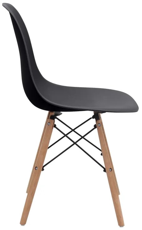 Καρέκλα τραπεζαρίας Nova Megapap PP μαύρο - ξύλινο φυσικό πόδι 46x51x80εκ.