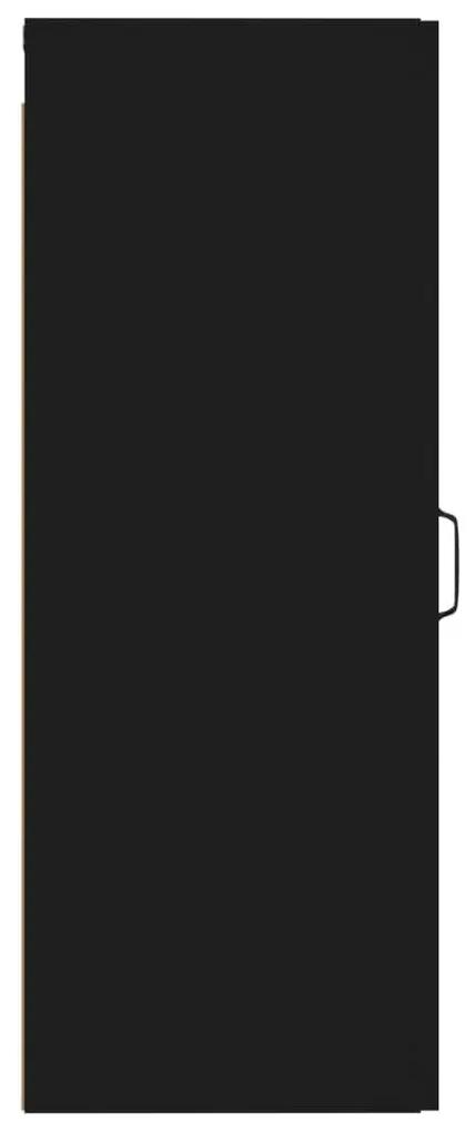 Ντουλάπι Τοίχου Μαύρο 34,5x34x90 εκ. Επεξεργασμένο Ξύλο - Μαύρο