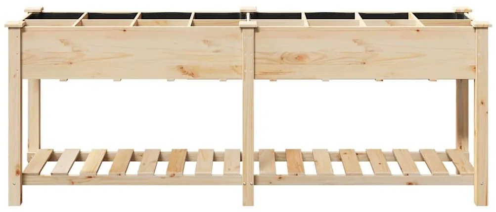 vidaXL Γλάστρα Κήπου Μπεζ 203.5 x 53 x 76.5 εκ Στερεό ξύλο έλατου