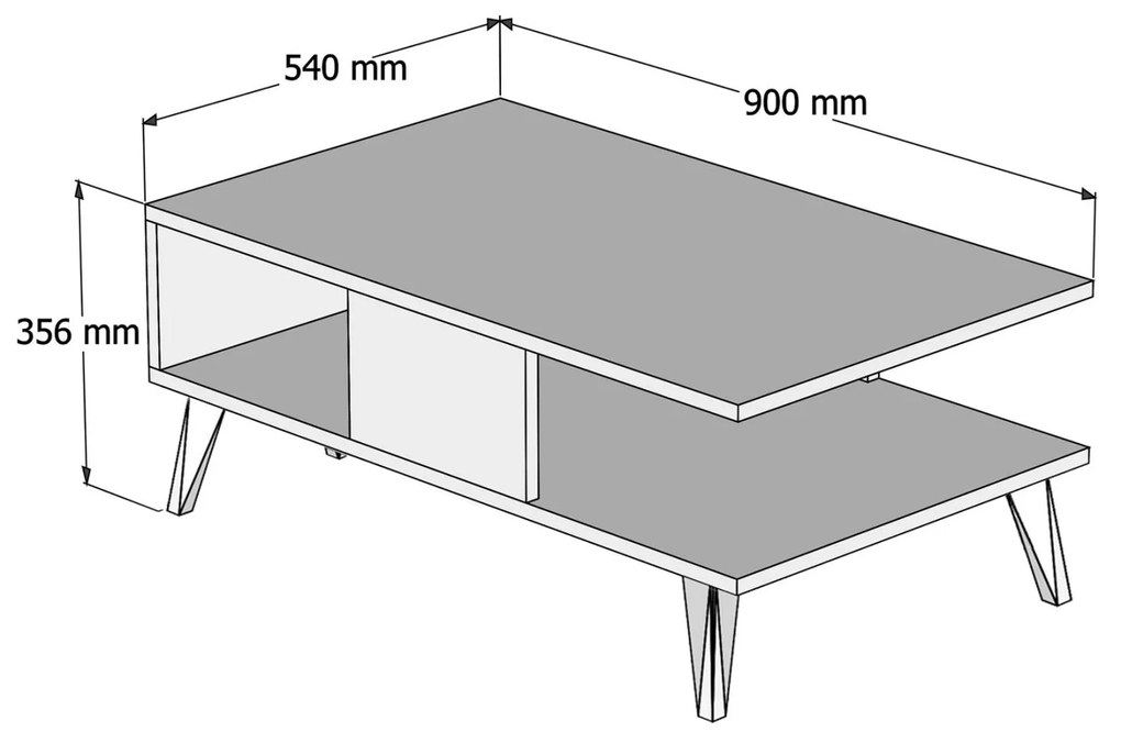 ΤΡΑΠΕΖΙ ΣΑΛΟΝΙΟΥ ΜΕ ΡΑΦΙ GUNNEZ  ΛΕΥΚΟ-NATURAL 90x54x35,5 εκ.