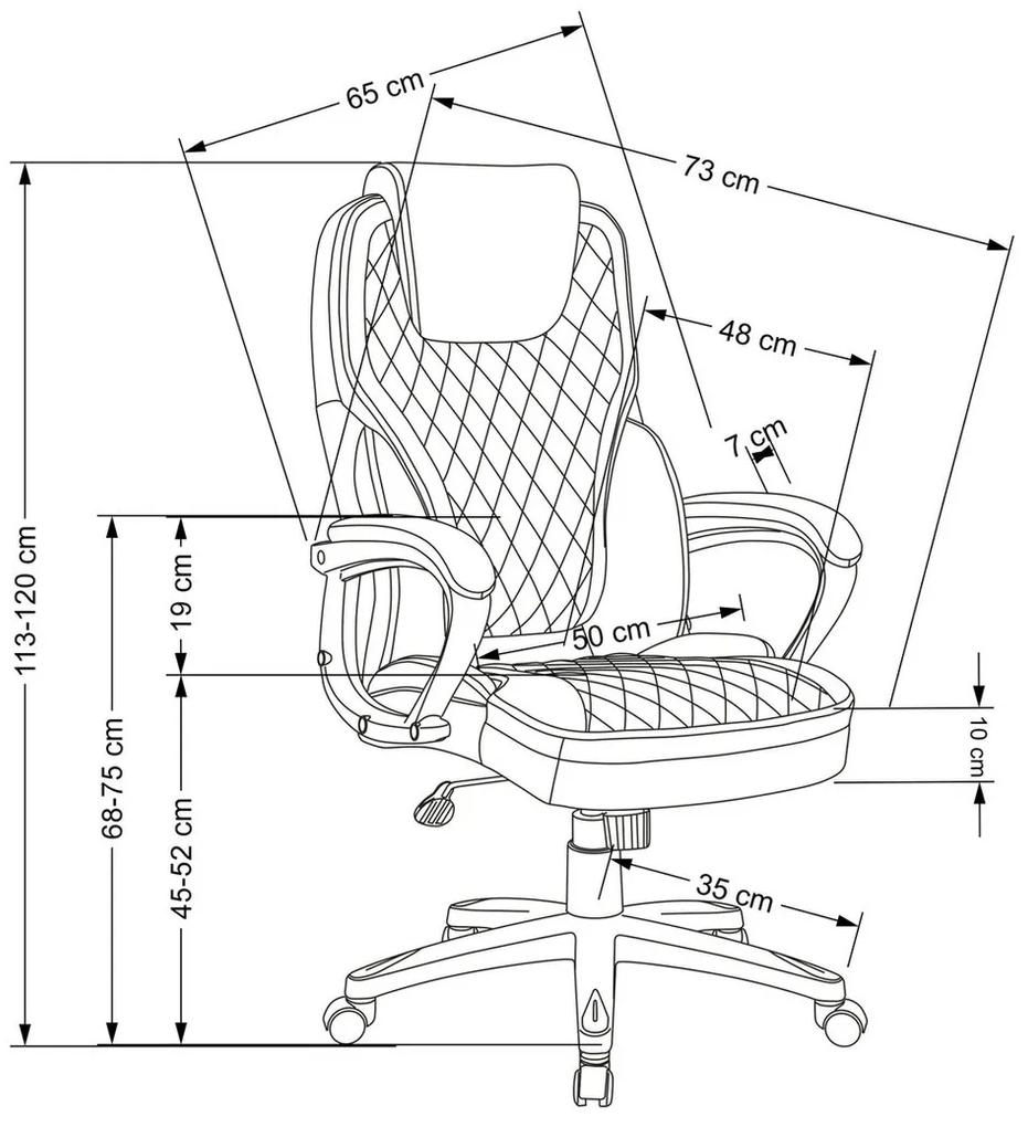 Καρέκλα γραφείου Houston 1528, Γκρι, Μαύρο, 113x65x73cm, 17 kg, Με ρόδες, Με μπράτσα, Μηχανισμός καρέκλας: Κλίση | Epipla1.gr