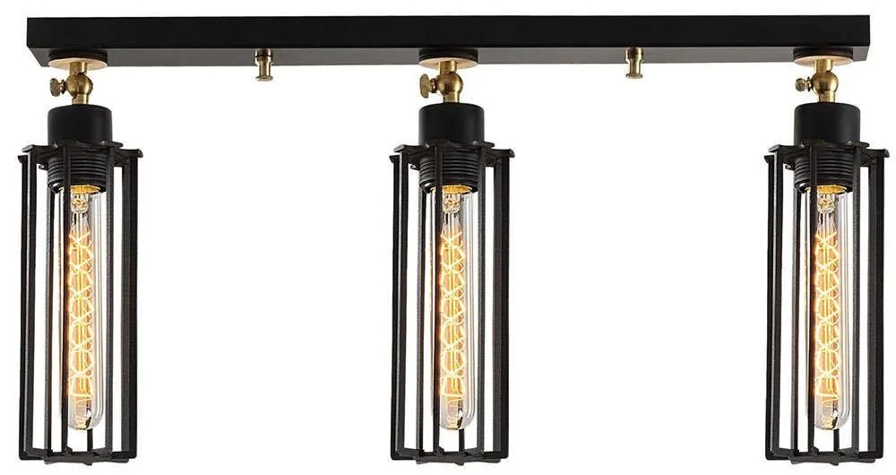 Φωτιστικό Οροφής - Πλαφονιέρα Likya 525NOR1472 63x29cm 3xE27 40W Black-Gold Opviq