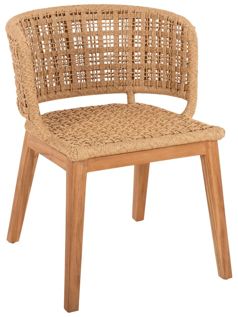 Πολυθρόνα FARLEY Ξύλο Teak και Συνθετικό Σχοινί Φυσικό 58x59x72Yεκ. 58x59x72 εκ.