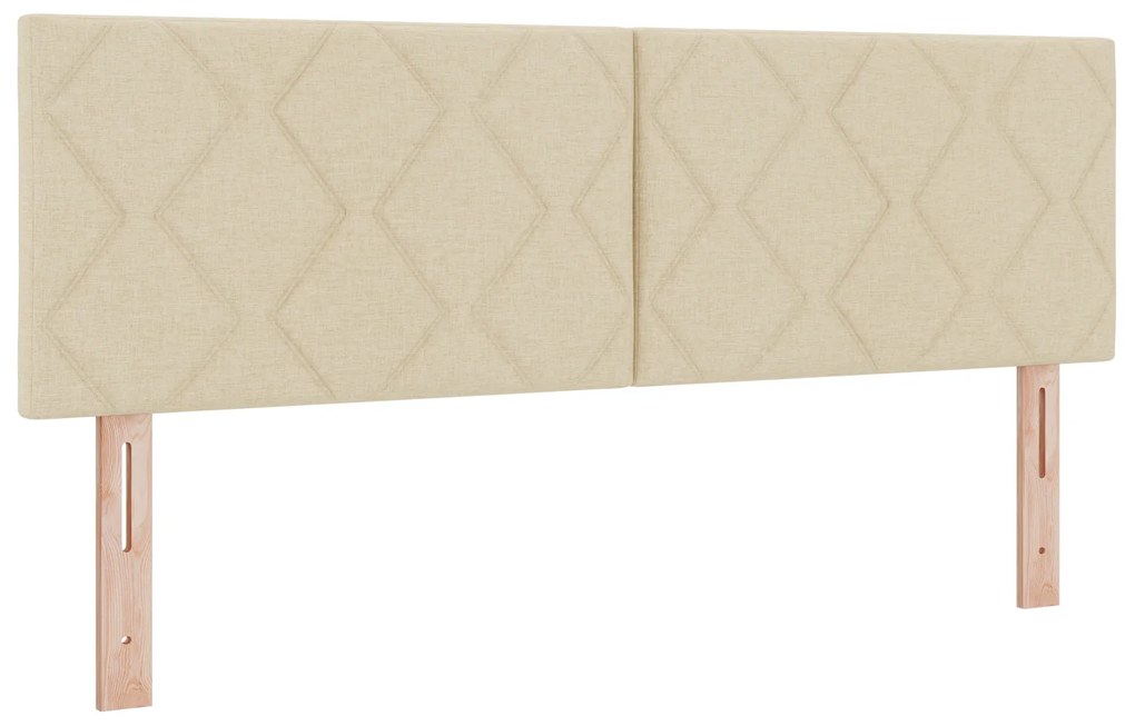 vidaXL Κρεβάτι Box Spring με Στρώμα , Κρεμ, 140x190 εκ, Ύφασμα