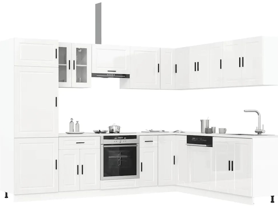 vidaXL Σετ Ντουλάπια Κουζίνας 14 Τεμαχίων Porto Επεξεργασμένο Ξύλο