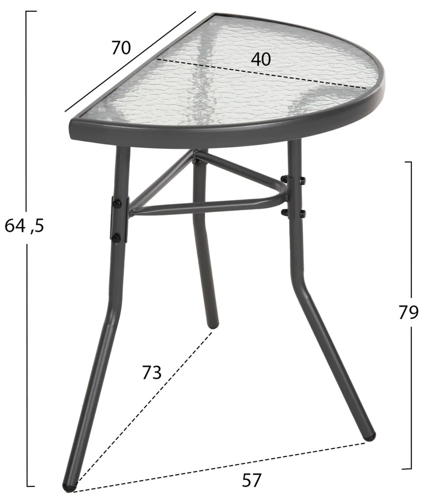 ΣΕΤ ΕΞ.ΧΩΡΟΥ 3ΤΜΧ LIMAG HM21039 ΤΡΑΠΕΖΙ ΗΜΙΚΥΚΛΙΚΟ &amp; 2 ΠΤΥΣΣΟΜΕΝΕΣ ΚΑΡΕΚΛΕΣ ΓΚΡΙ - HM21039