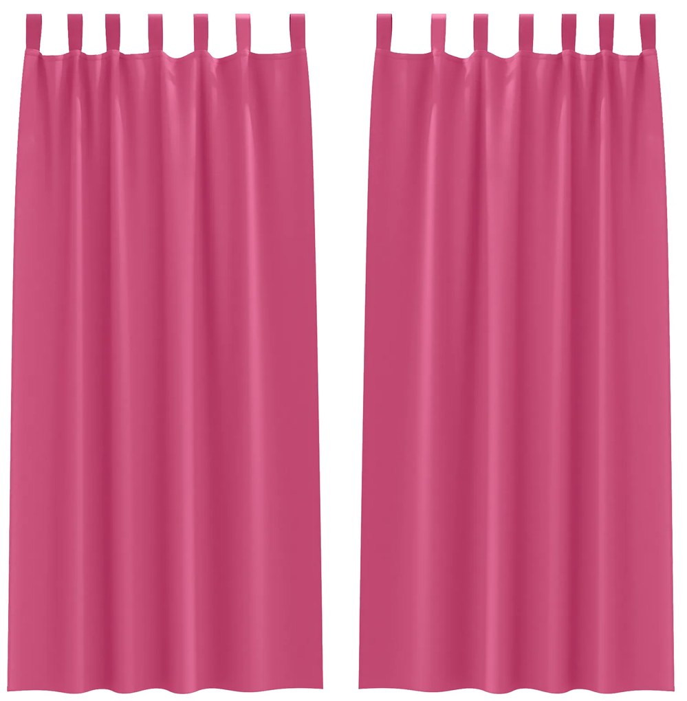 vidaXL Κουρτίνες 2 pcs Φωτεινό Ροζ 245 x 140 εκ. Πολυεστέρας