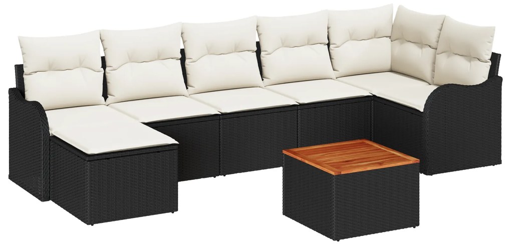 vidaXL Σετ Σαλονιού Κήπου 8 pcs Μαύρος, λευκός