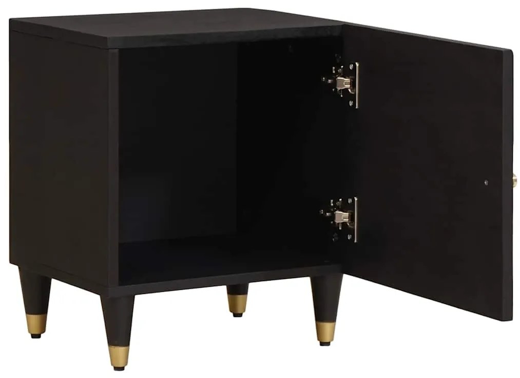 vidaXL Κομοδίνο με Πόρτα 2 pcs Μαύρο 40 x 33 x 46 εκ.