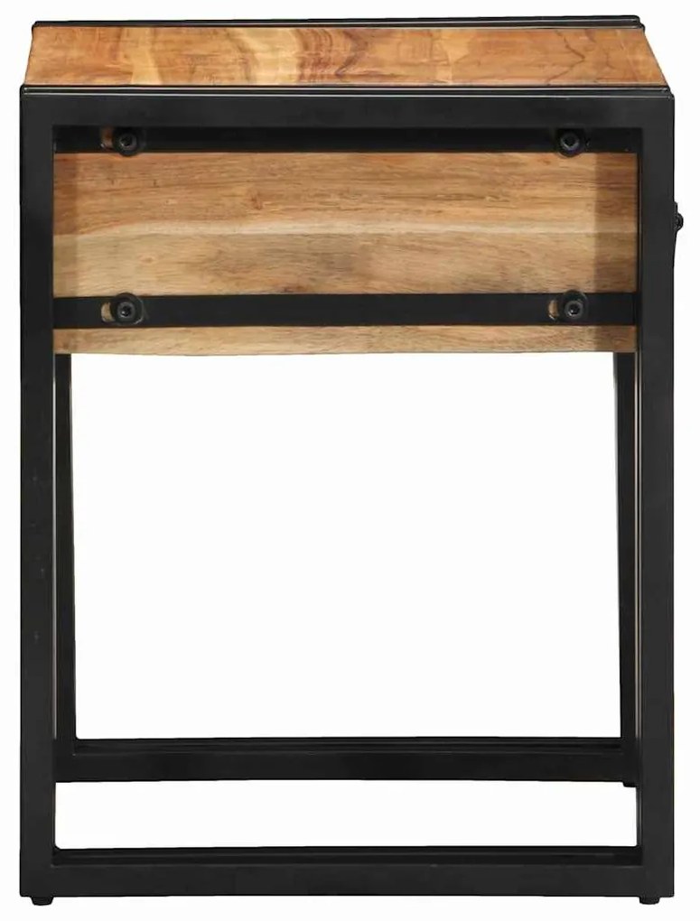 vidaXL End Table Καφέ και Μαύρο 40 x 40 x 50 cm Στερεό Ξύλο Ακακίας