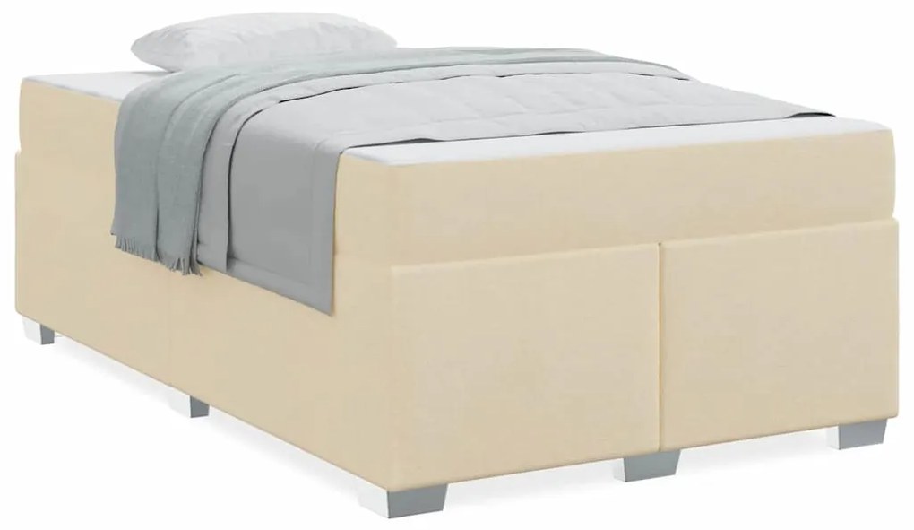 vidaXL Σκελετός Κρεβατιού με στρώμα Κρεμ 120 x 200 cm ύφασμα