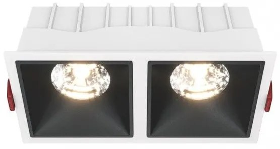 Χωνευτό Σποτ Οροφής Alfa LED 30W 3000K Διπλό Μαύρο-Λευκό DL043-02-15W3K-D-SQ-WB MAYTONI DL043-02-15W3K-D-SQ-WB Ασπρόμαυρο