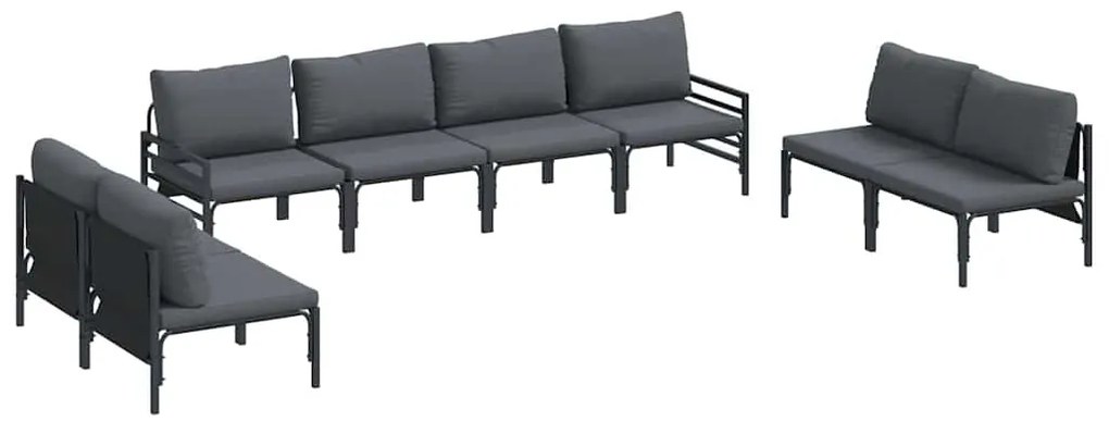 vidaXL Σετ Καναπέ Κήπου 8 pcs Ανθρακί Ατσάλι