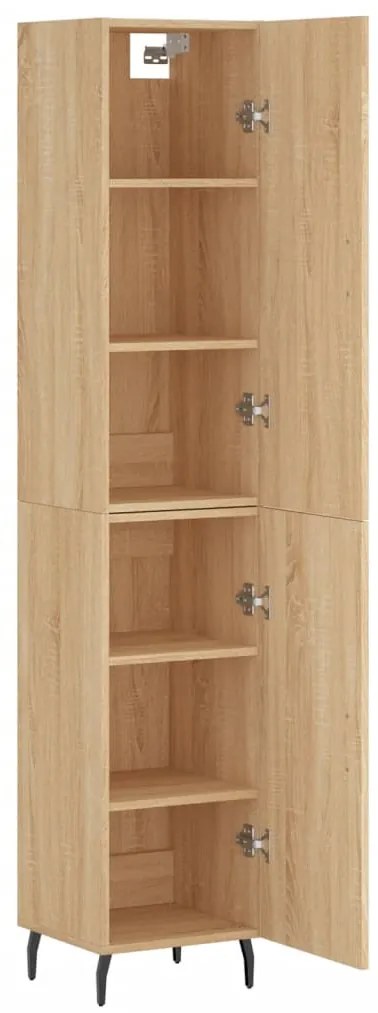 vidaXL Μπουφές Sonoma δρυς 34,5 x 34 x 180 εκ. από Επεξεργασμένο Ξύλο