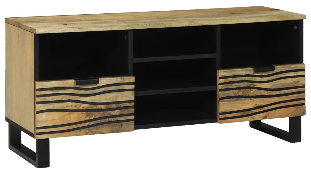 vidaXL TV Cabinet 100x33.5x46 cm Μασίφ Ξύλο Μάνγκο