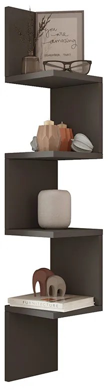 Ραφιέρα τοίχου Belinda ανθρακί 22x22x117.2εκ Model: 176-000079