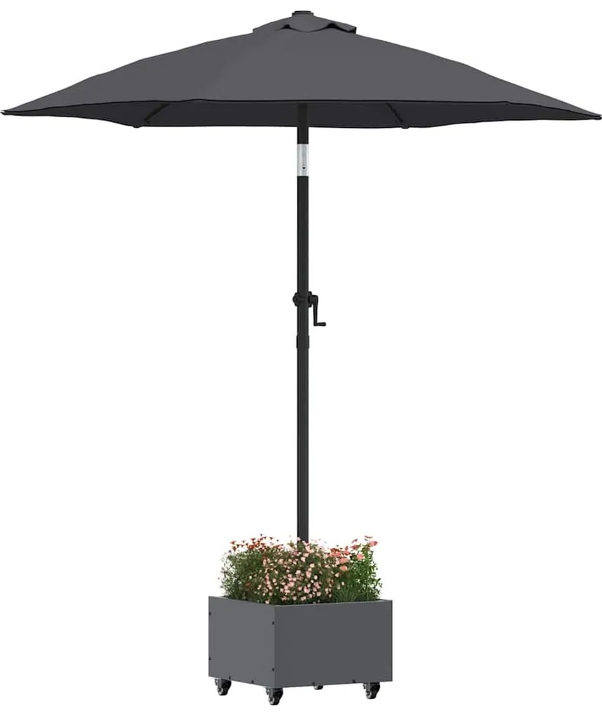 vidaXL Βάση Παρασόλ με Γλάστρα Ανθρακί 45 x 45 x 45 cm Ατσάλι