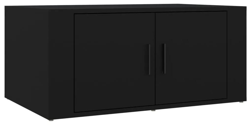 Τραπεζάκι Σαλονιού Μαύρο 80x50x36 εκ. Επεξεργασμένο Ξύλο - Μαύρο