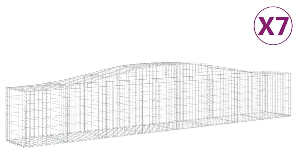 vidaXL Συρματοκιβώτια Τοξωτά 7 τεμ. 400x50x60/80 εκ. Γαλβαν. Ατσάλι
