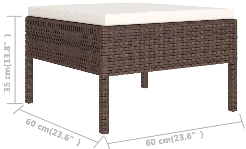 vidaXL Σαλόνι Κήπου Σετ 5 Τεμαχίων Καφέ Συνθετικό Ρατάν με Μαξιλάρια