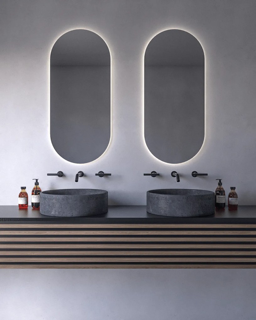 Καθρέπτης τοίχου Semi Oval της Project Mirrors Διάσταση: 45x125
