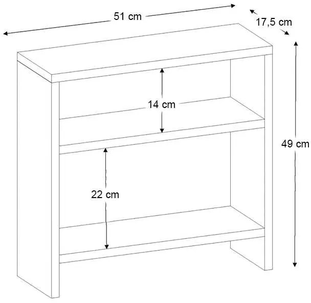 Τραπεζάκι βοηθητικό Silvanus Megapap χρώμα sapphire oak 51x17,5x49εκ.