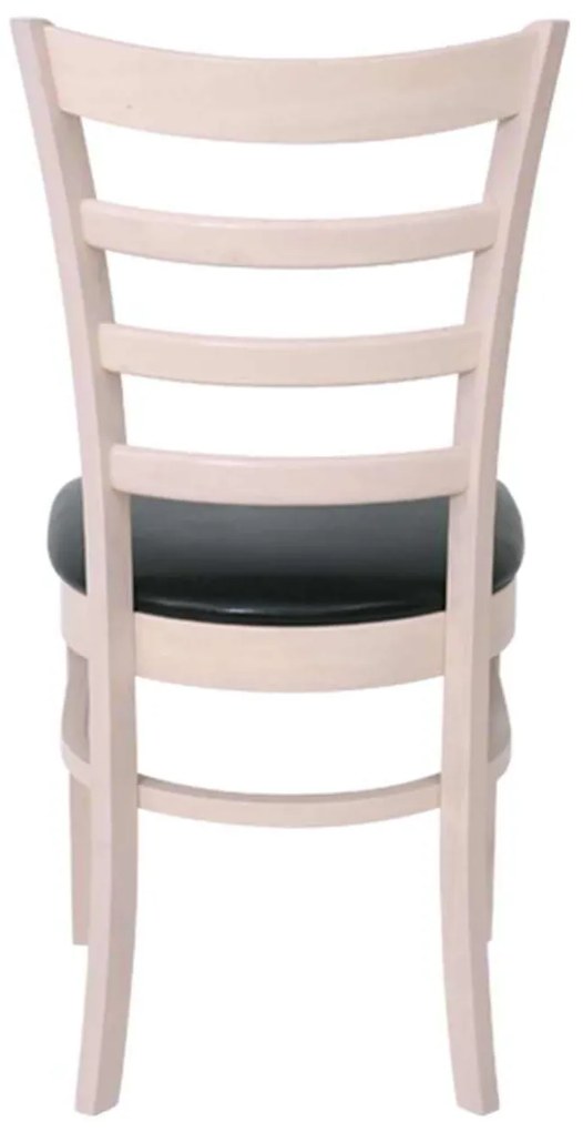 Καρέκλα Naturale-L White Wash/PU Μαύρο 42x50x91cm (Σετ 2 ΤΕΜ)