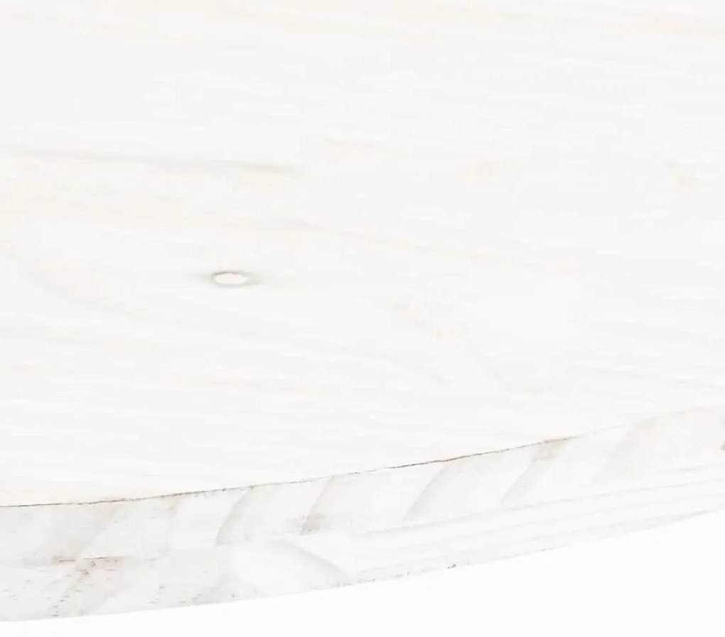 vidaXL Επιφάνεια Τραπεζιού Οβάλ Λευκή 60x30x2,5 εκ. Μασίφ Ξύλο Πεύκου