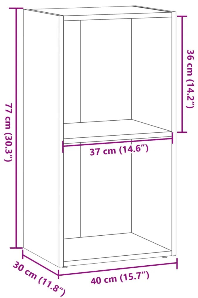 Βιβλιοθήκη Καφέ Δρυς 40x30x77 εκ. από Επεξεργασμένο Ξύλο - Καφέ