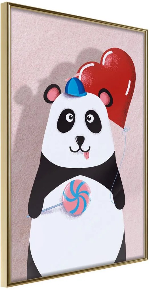 Αφίσα - Happy Panda - 30x45 - Χρυσό - Χωρίς πασπαρτού