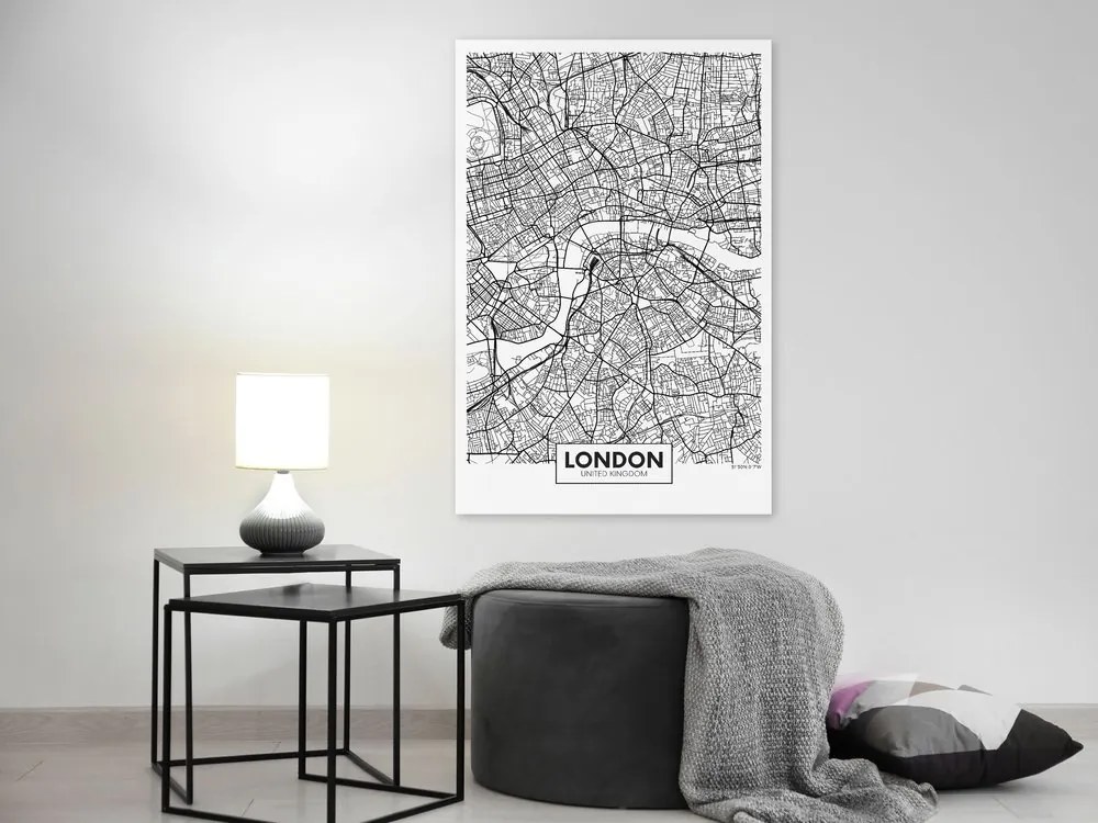 Πίνακας - Map of London (1 Part) Vertical - 40x60