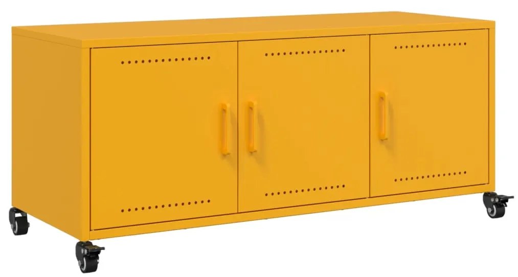 vidaXL Έπιπλο Τηλεόρασης Μουσταρδί Κίτρινο 100,5x39x43,5εκ. από Ατσάλι