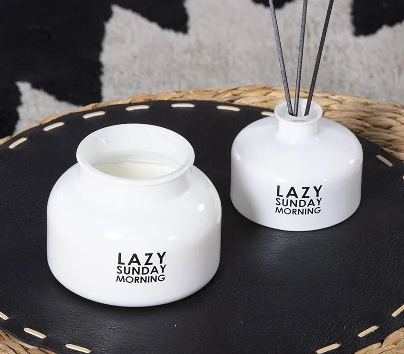 Αρωματικό Κερί Lazy Sunday Morning White 425gr - Nef-Nef Homeware