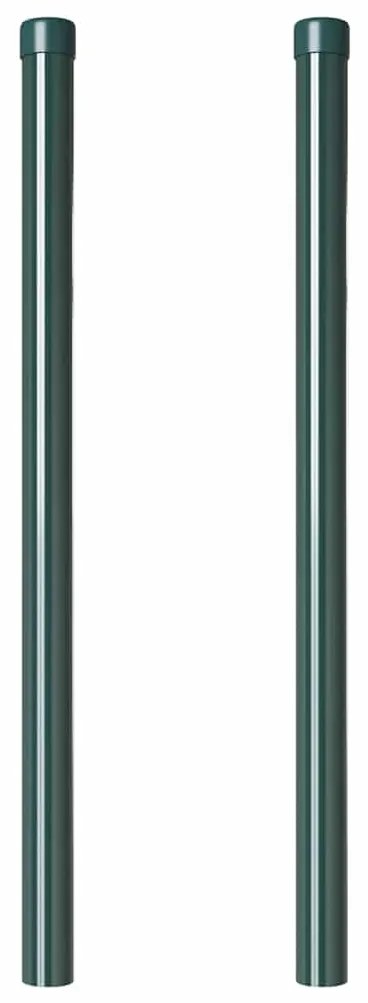 vidaXL Πό posts φράχτη 2 pcs Πράσινο 60 cm Ατσάλι με Επικάλυψη Πούδρας