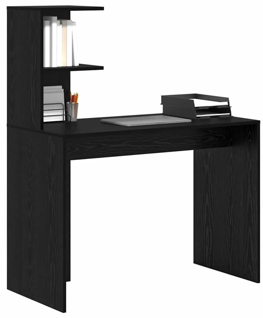 vidaXL Γραφείο Μαύρη δρυς 102 x 50 x 124 εκ. Επεξεργασμένο ξύλο