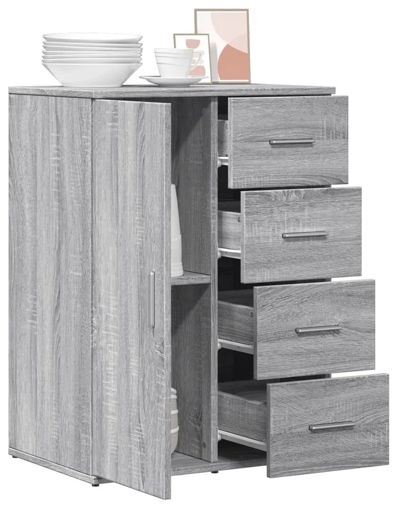 vidaXL Μπουφές Γκρι Sonoma 59x39x80 εκ. από Επεξεργασμένο Ξύλο